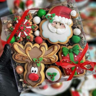 Caja con 4 Galletas Decoradas Navideñas